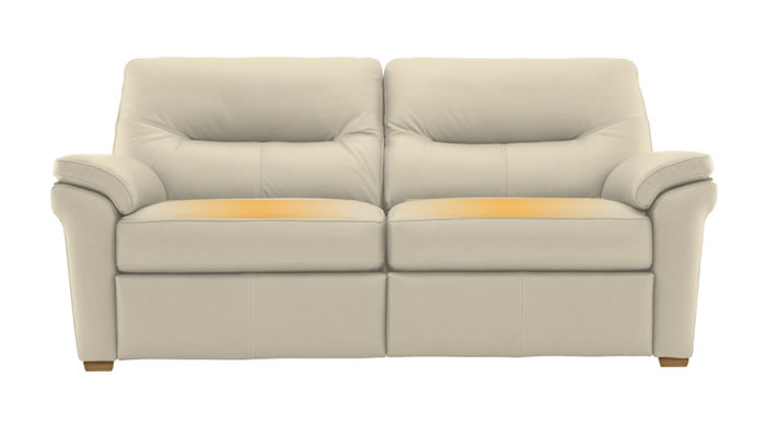 G Plan Seattle Heated Leather 3 Seater Sofa Cambridge Stone